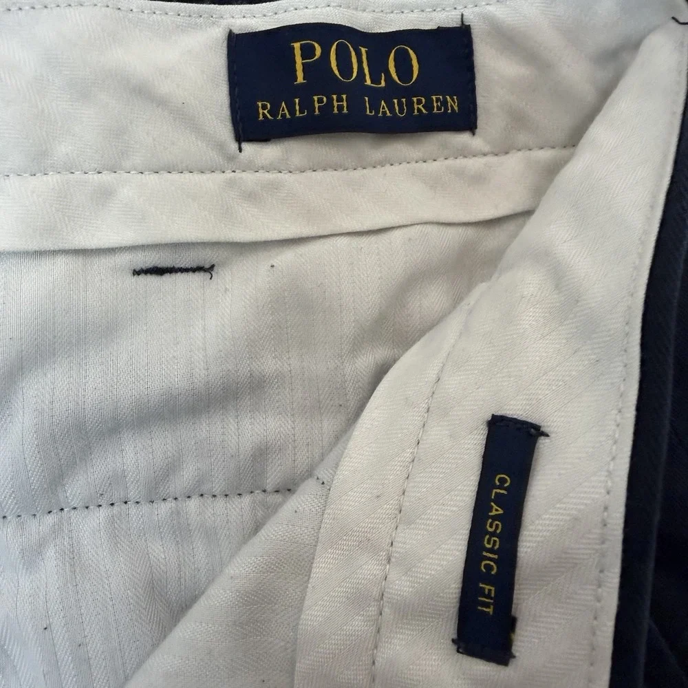 Polo Ralph Lauren Classic Fit Chino Pants Mens 36x32 Navy Cotton Soft Twill